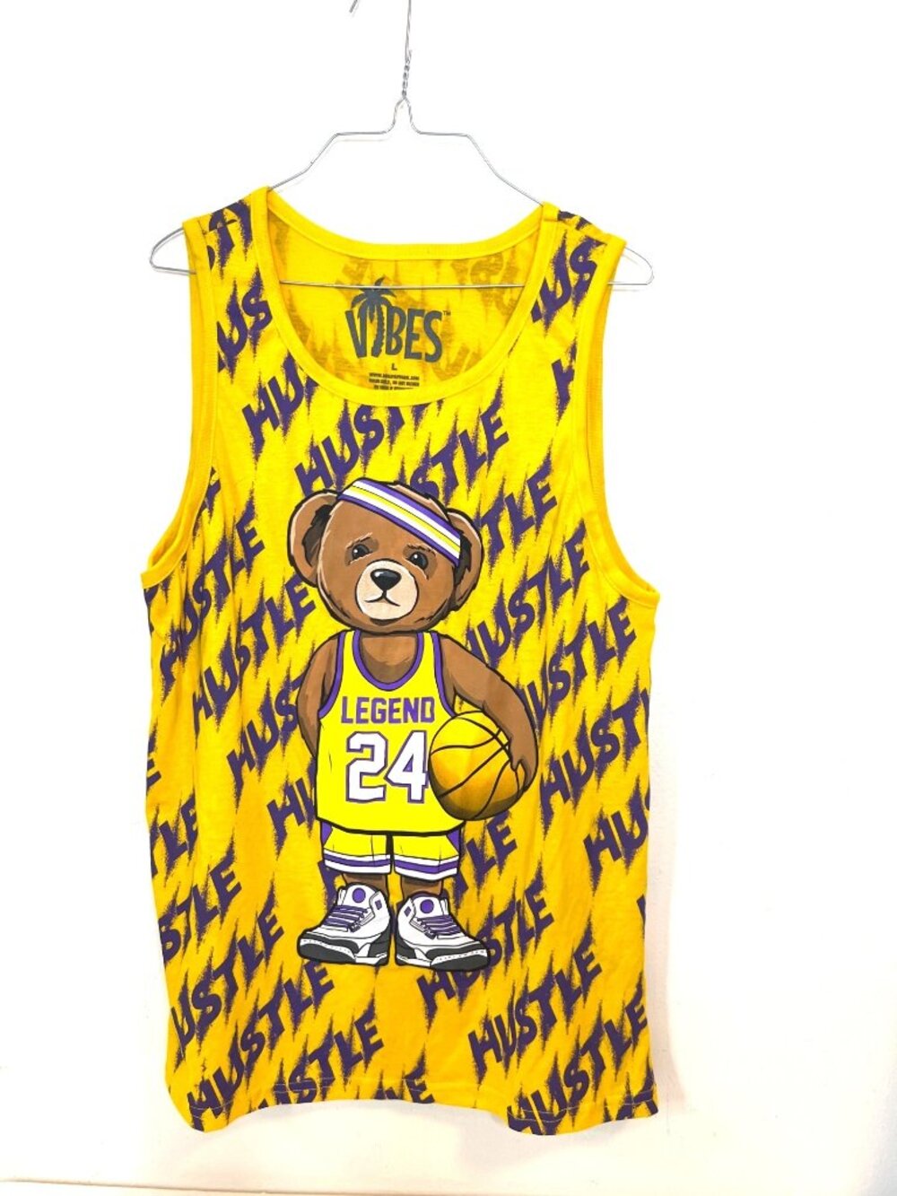 Vibes Tank Top 24 Legend NBA LA Lakers Streetwear Large Bear Baller Kobe Bryant